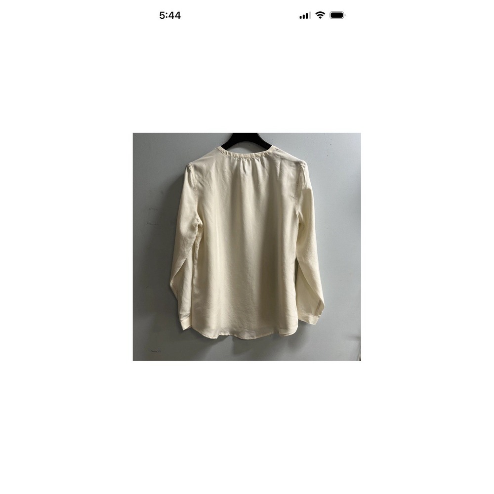 Garnet Hill Top Ivory Silk Blouse V Neck Size 18 Quiet Luxury Capsule‎ Office - Picture 10 of 13
